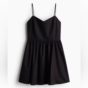 NWOT. Black Cotton Dress with Flared Skirt, H&M, size M.